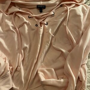 Express Blush Lace-Up Top